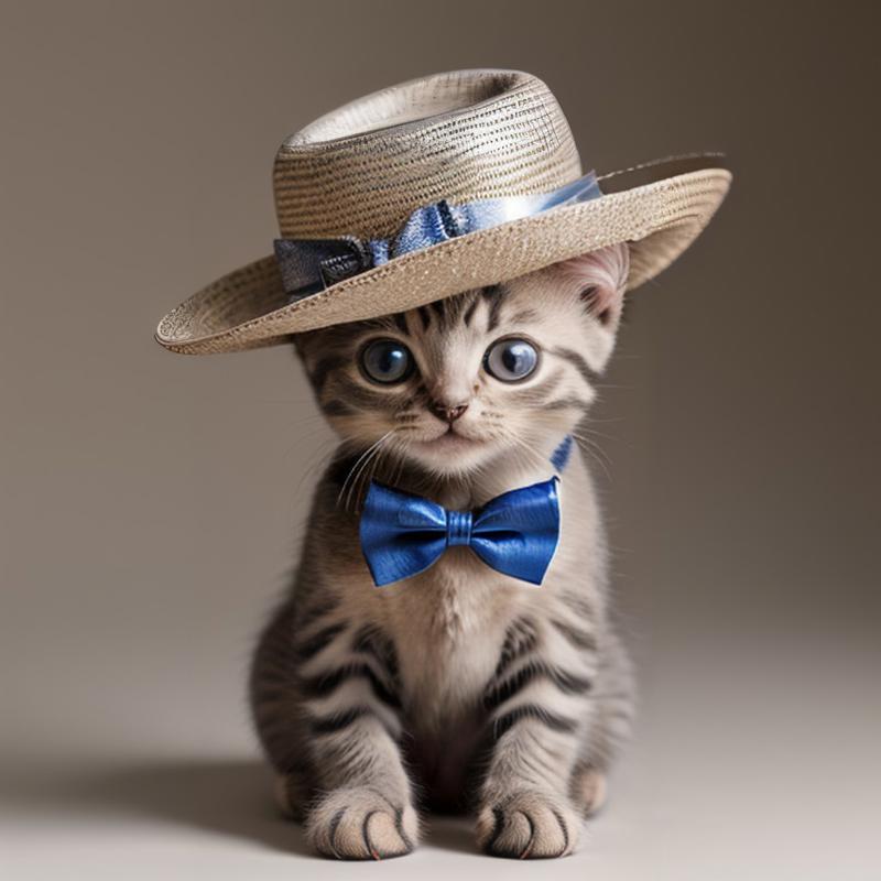 00464-1441257951-intricate cute kitten with panamahat wearing bowtie, sitting on a metallic ball,  _lora_PanamaHatConcept_v13_0.8_.jpg